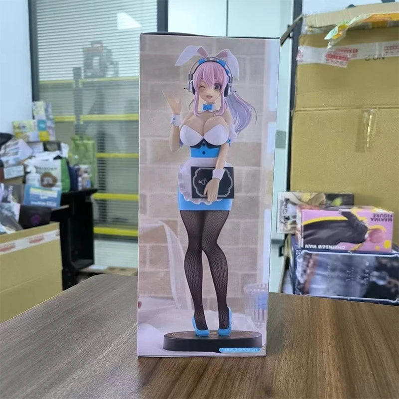 Original In Stock FuRyu BiCute Bunnies Figure SUPER SONICO Food and Beverage Server (Light Blue Style) Model Toys Collection