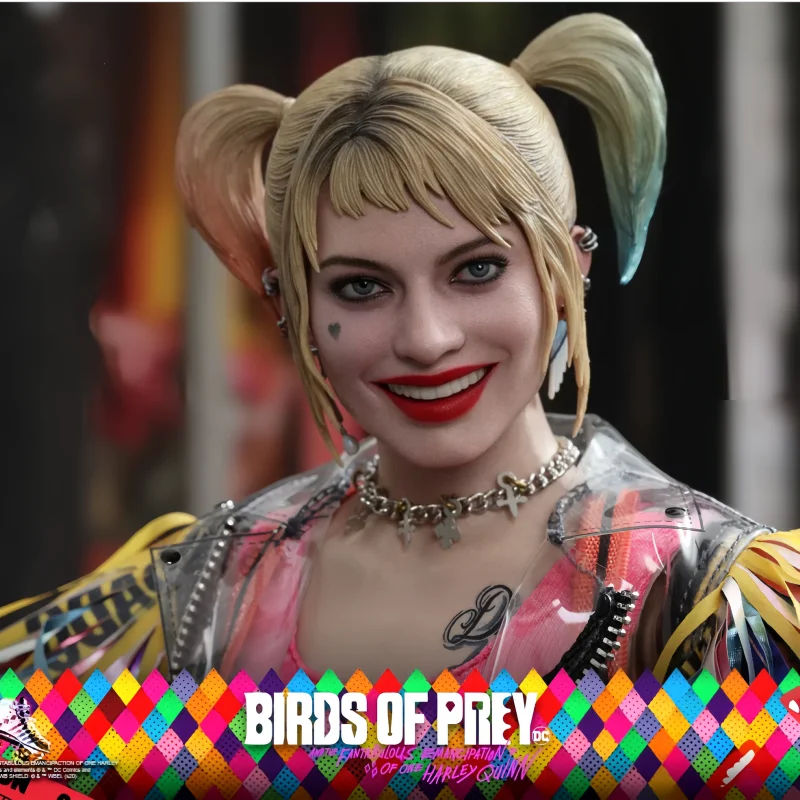 Original Hot Toys 1/6 Harley Quinn Action Figure Birds Of Prey Ht Mms565 Anime Figure The Clown'S Girl Model Toy Collection Gift