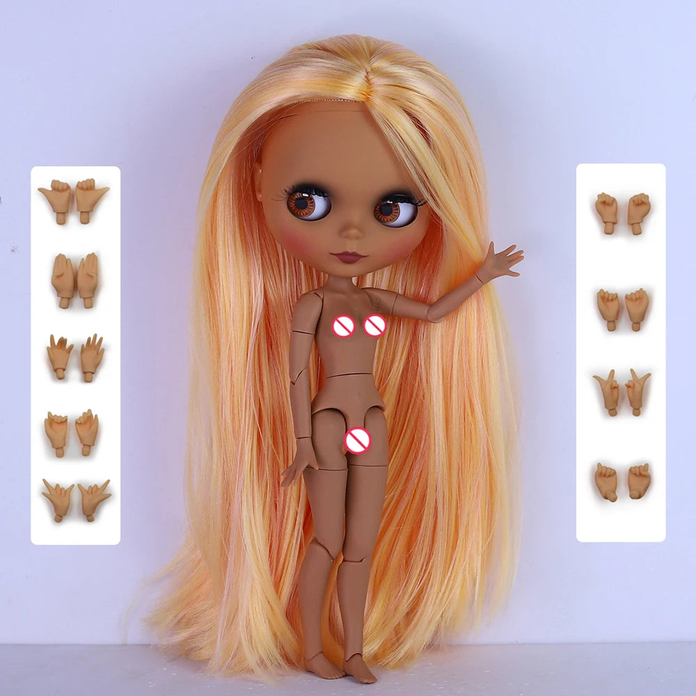 ICY DBS Blyth 1/6 Doll 30cm Black Skin Matte Face BJD Doll Full Set SD