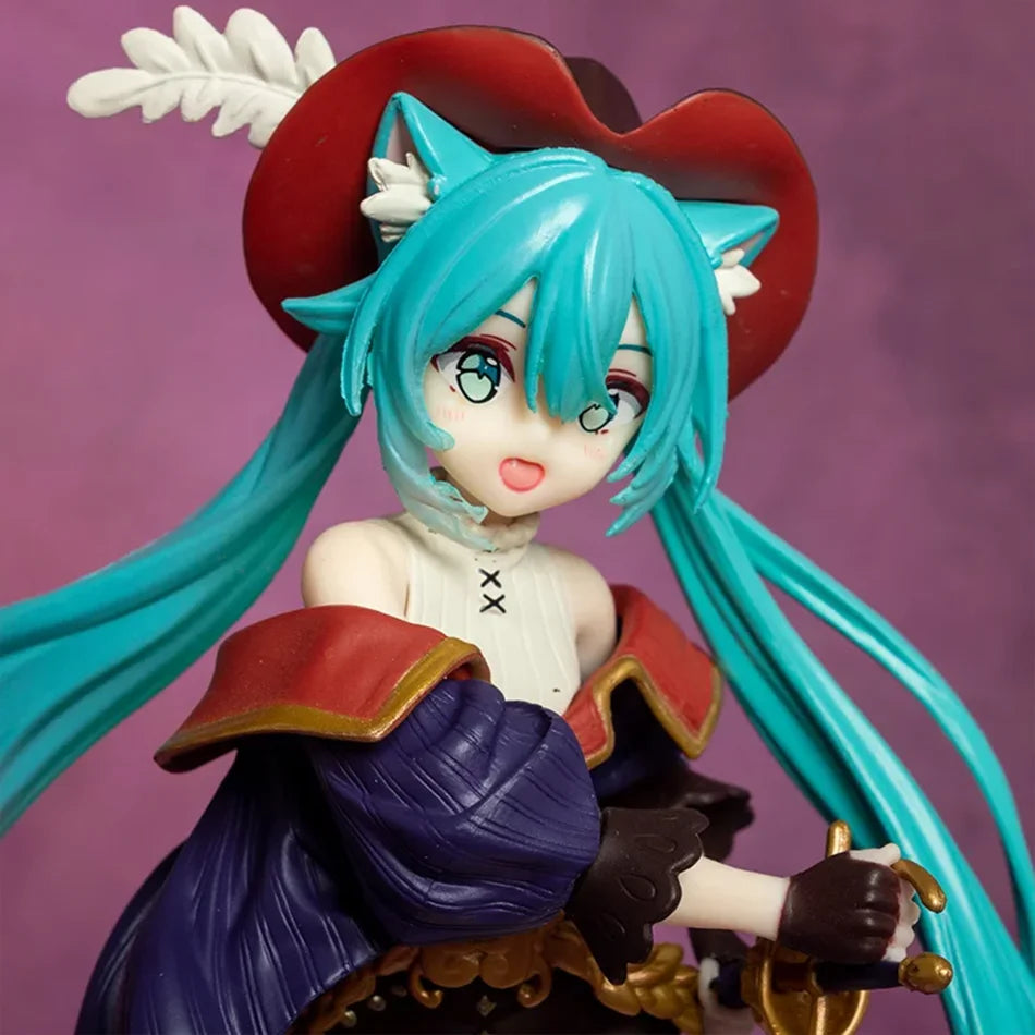 Anime Hatsune Miku Figur Märchen Wunderland Hatsune Miku Der gestiefelte Kater Kawaii Actionfiguren Erwachsenensammlung Modell Spielzeug Geschenk
