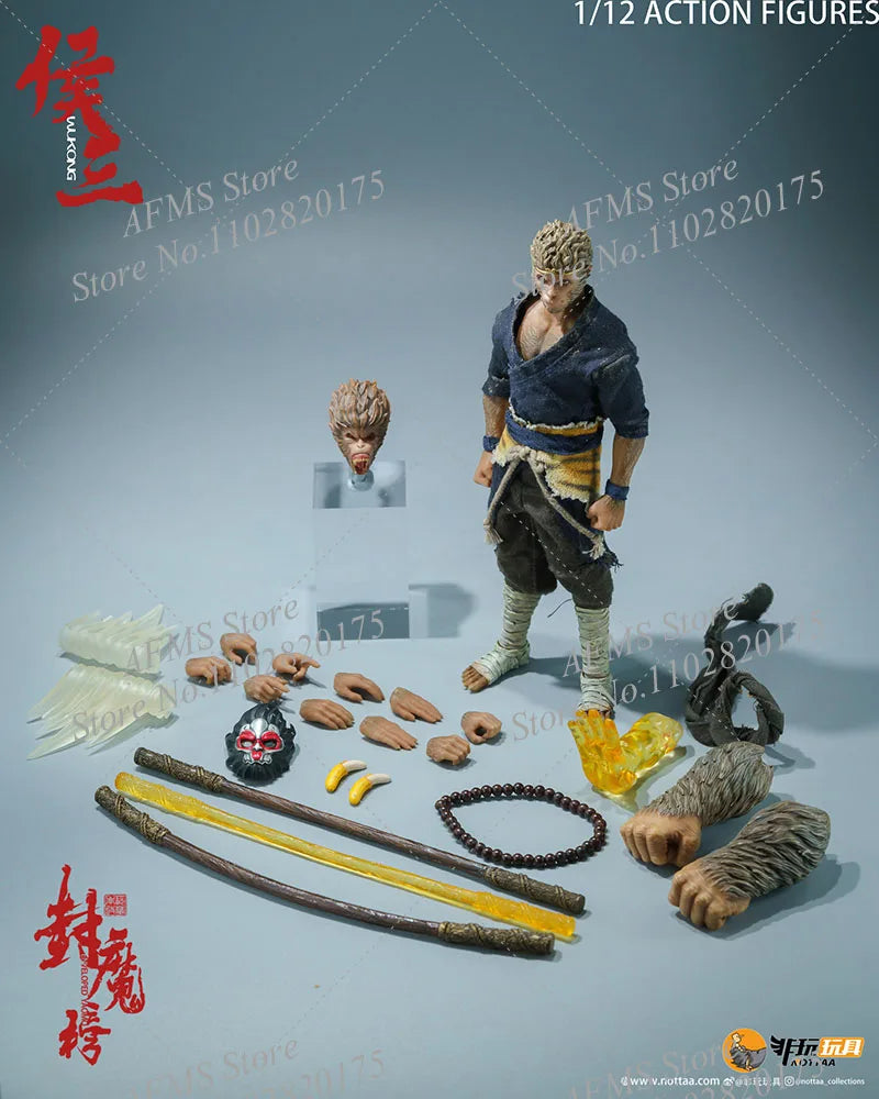 1/12 Scale Collectible Figure Hou San Wukong Monk Journey To The West Black Myth Combat Doll 6Inch Men Soldier Action Figure Toy