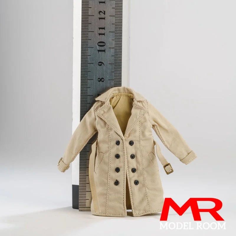 1/12 Scale Female Trench Coat Windbreaker Clothes Model Fit 6'' Asi 2.0 OB11 BJD Romankey Soldier Action Figure Body Dolls