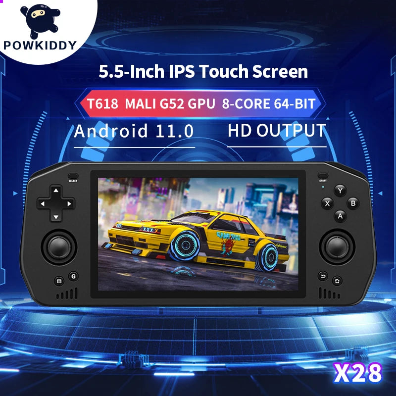 HOT X28 Android 11 Unisoc Tiger T618 5.5 Inch Touch IPS Screen Handheld Retro Game Console Google Store