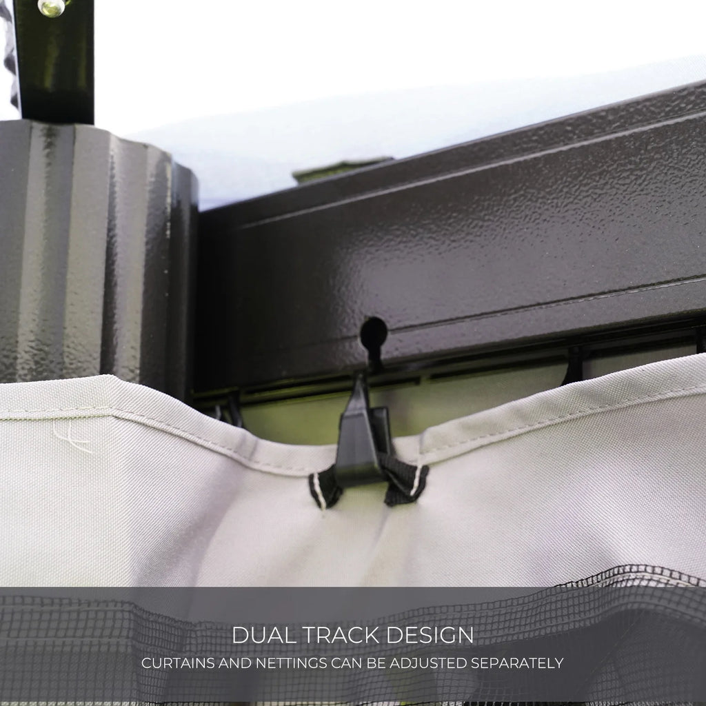 10x13 FT Pavillon für Terrassen Outdoor-Pavillon mit Moskitonetz und Vorhängen Outdoor-Terrassendach für Deck Hinterhof Garten Rasen