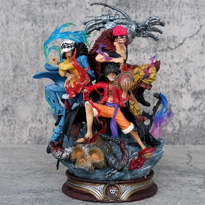 20cm One Piece Battle Of Onigashima Supernova Three Captains Straw Hat Luffy Kid Law Scenes Figures Anime Models Gift Toys