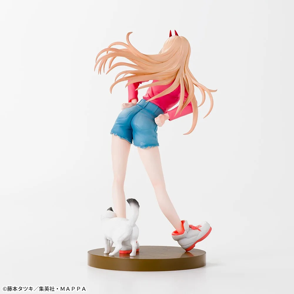 In Stock SEGA Original Genuine Chainsaw Man Nyaako Power Luminasta 22cm Anime Girl Collections Model Toy Figures Birthday Gift