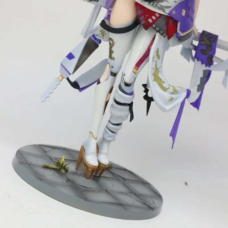 New Anime Samurai Girl Action Figure Collectible Model With Horned Hat Sword Desktop Ornament Gift For Anime Fans Otaku Toy