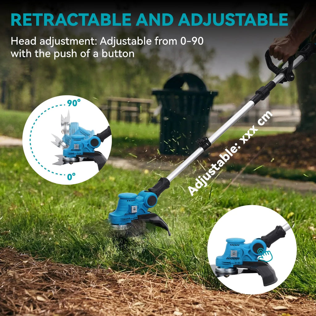 YOFIDRA 3-IN-1 Elektrischer Rasenmäher 12000 U/min Akku-Garten-Rasentrimmer Schneiden Jäten Elektrowerkzeuge für Makita 18V Batteriestift
