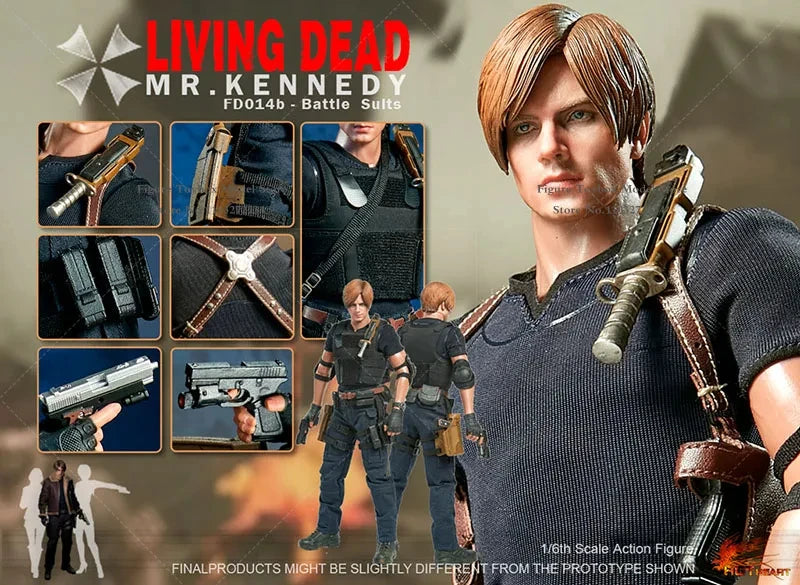 Auf Lager: Hot Heart 1/6 FD014 Mr. Kennedy Actionfigur, mutiger Killer Leon, zarte 30 cm große Figur, komplettes Set, Sammlerstück, Geschenk, Spielzeug