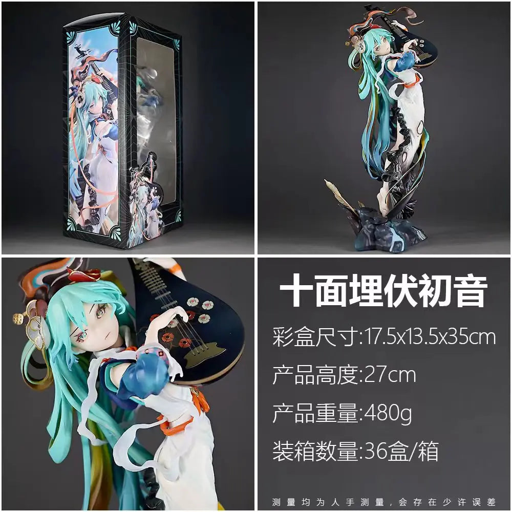 Hatsune Miku Anime Figure - 27cm Tall Elegant Kimono Statue, High Detail Collectible, Beautiful Display Model