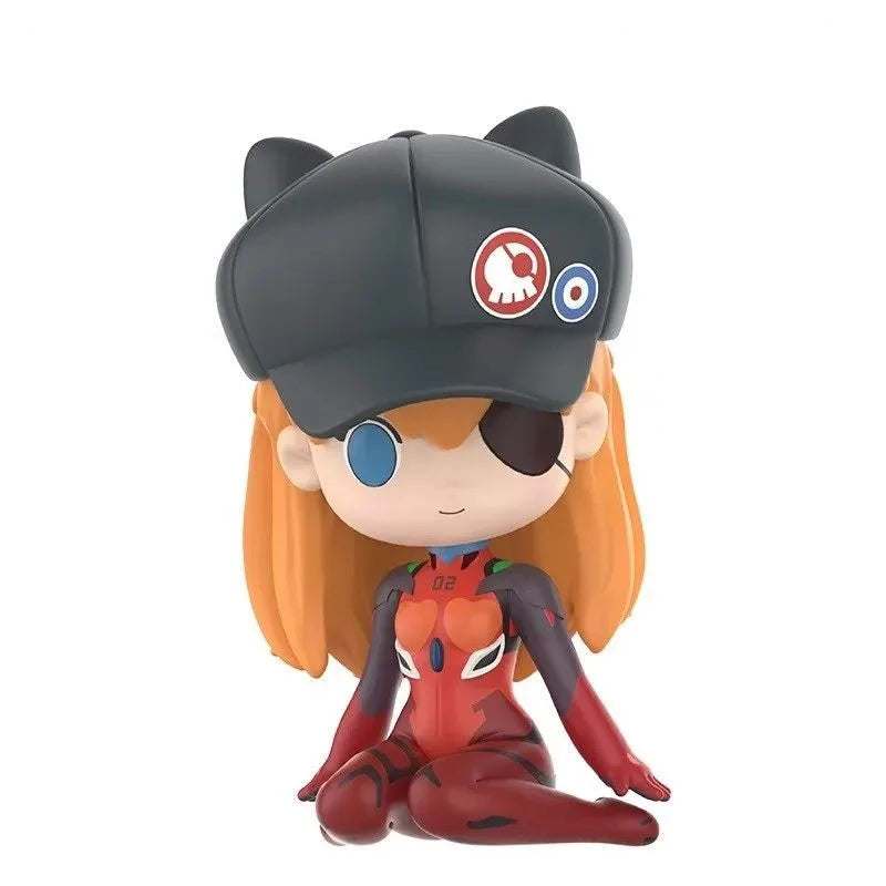 Evangelion Asuka Rei Action Figures Anime Model Q Version Kawaii PVC Figurine Decoration Collection Model Toy for Kids Gift
