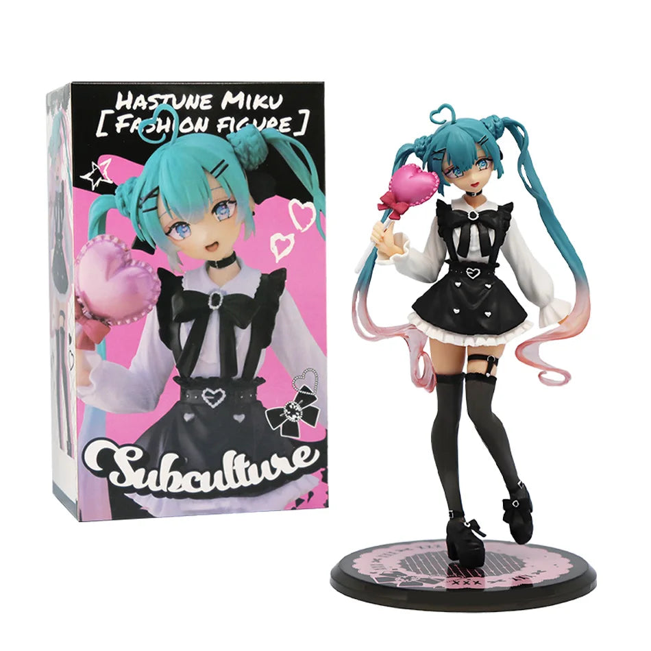 21 cm Sexy Girl Miku Anime Figur Mode Subclture Miku Actionfigur Weihnachtsgeschenk PVC Sammlung Modell Puppenspielzeug
