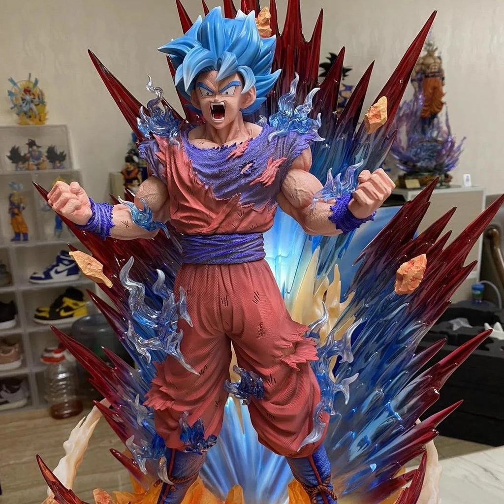 45cm Dragon Ball Goku Super Saiyan God Super Saiyan Anime Figure Model Statue Boys Collection Desktop Decoration Ornament Toys