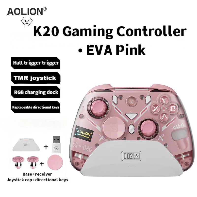 AOLION K20 Gaming Controller Dual Hall Magnetic Surface Shell Three speed Linear Trigger for iOS and Android PC Charging HUB