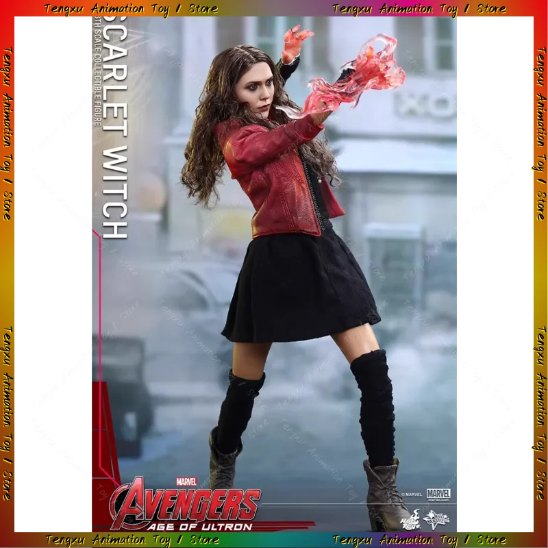 Original HotToys 1/6 MMS301 Superhero Wanda Django Maximoff Scarlet Witch 1.0 Action Figure Model Toys Collection Ornament Gift