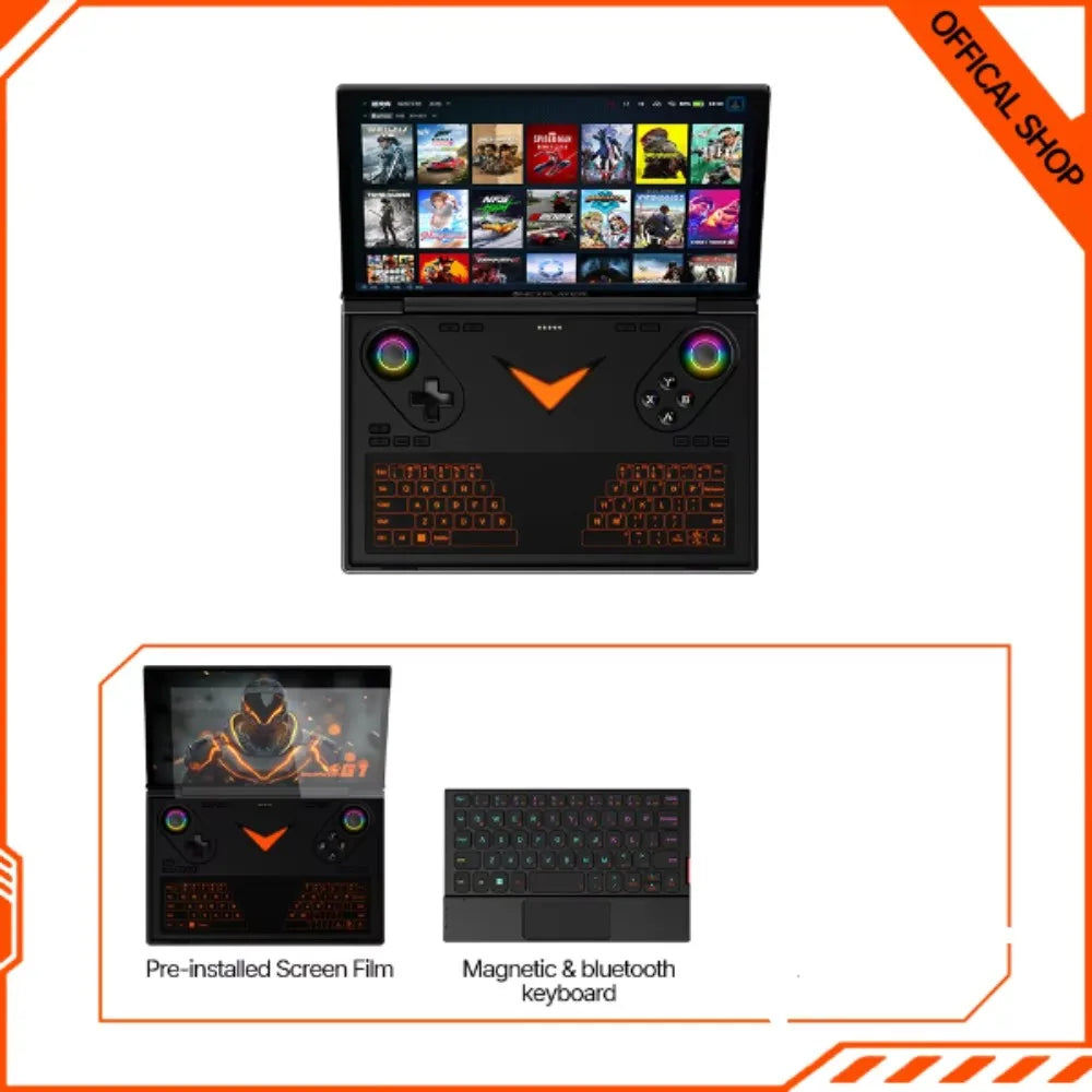New Onexplayer G1 8.8 Inch AI HX 370 Oculink Laptop Video Game Portable Game pc Laptop Bluetooth Dual Keyboard