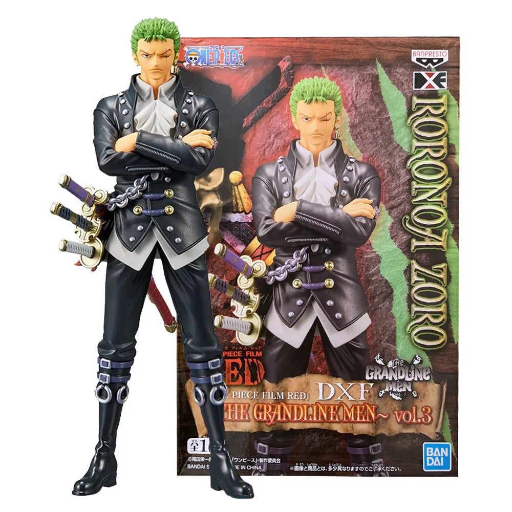 Anime One Piece Roronoa Zoro FILM RED Men of the Grand Line Black Suit Zoro Action Figur Monkey D. Luffy Spielzeug Geschenk 17CM