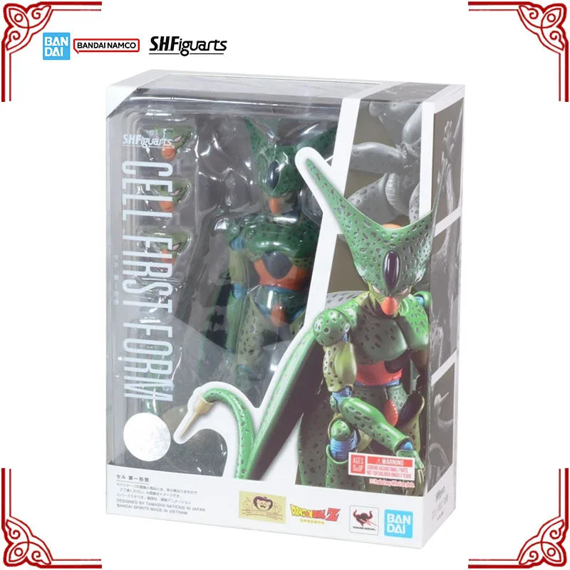 In Stock Genuine Bandai Dragon Ball Z Model Kit SHF Cell First Form Anime Action Figure Collection Finished Model Boy Toys Gifts