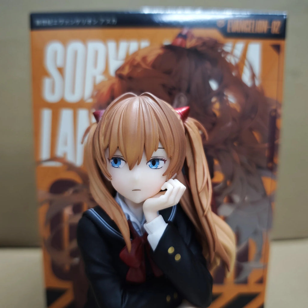 Boxed Anime NEON GENESIS EVANGELION EVA Asuka Langley Soryu College style Figures PVC Model Toys Doll Ornament Collect Gifts