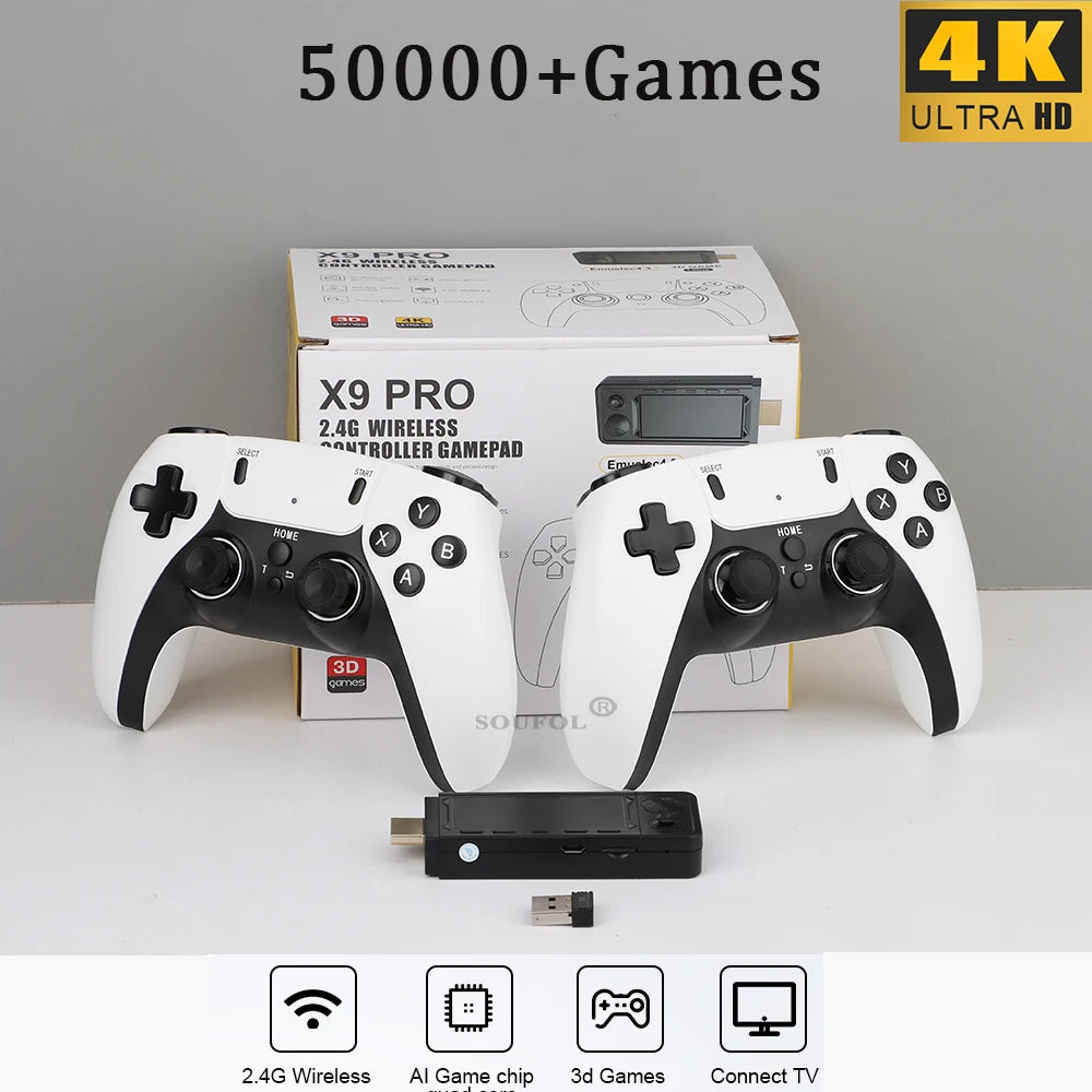 Retro-Videospielkonsole für PS1, PSP, SDavid, N64, TVHD-Emulatoren, 3D-Spiel-Alternativen, Touristen-Controller, X9 PRO, 256G