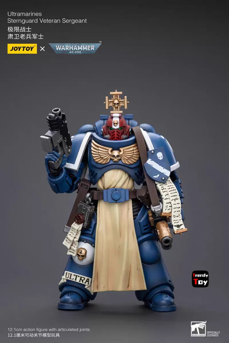 【JOYTOY】Warhammer 40K Ultramarines Sternguard Veteran Sergeant 1/18 Action Figure Model Toys