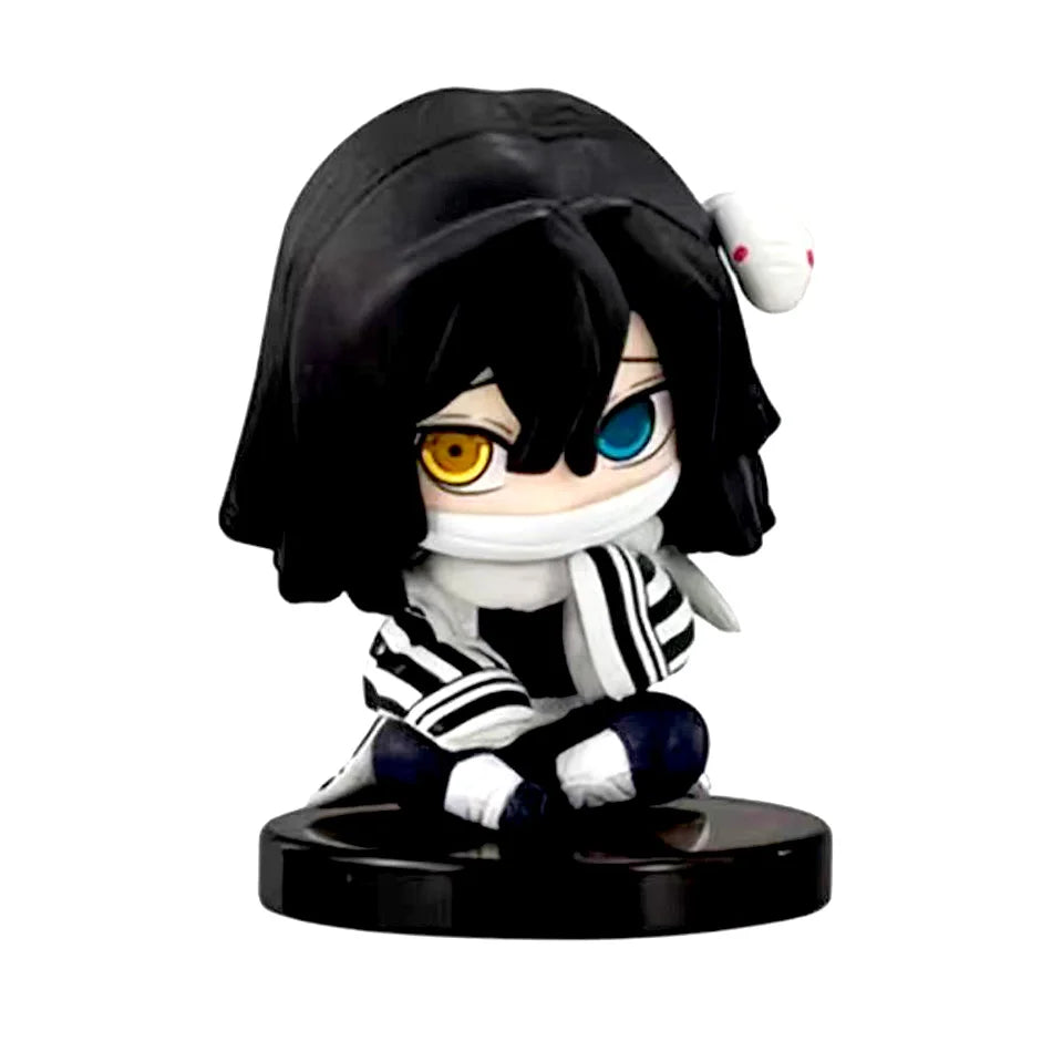 2025 Demon Slayer Q Version Figure Toy  Kimetsu No Yaiba - Sitting Tanjiro Inosuke Zenroz PVC Model Doll Anime Collectible Gifts