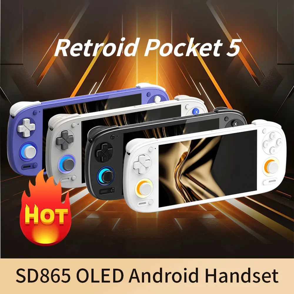 Retroid Pocket 5 Handheld Game Console 5.5'' AMOLED Screen Android13 Joystick RGB Lighting Effect Active Cooling Video Games