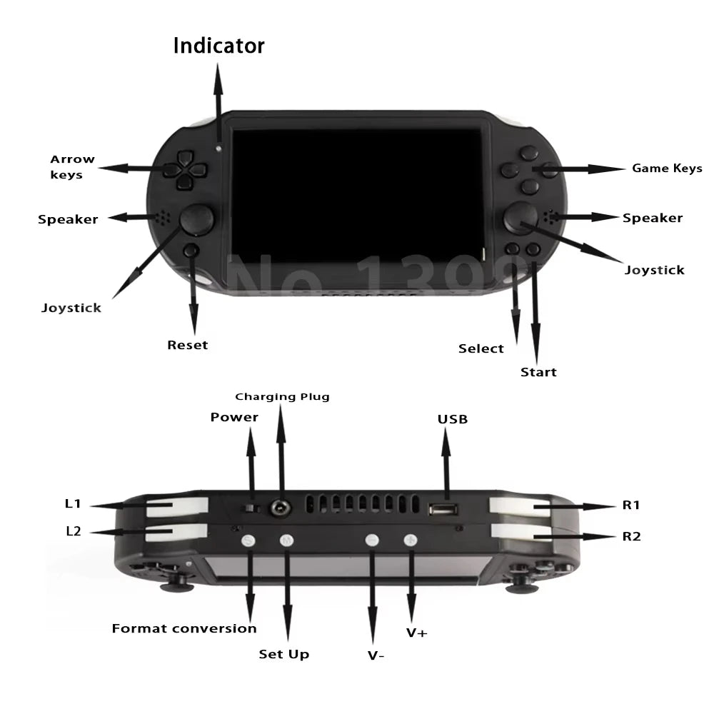 Original PS2P-300 portable arcade player collector's edition 7-inch IPS screen P/S2 game console modified from P/S2 motherboard