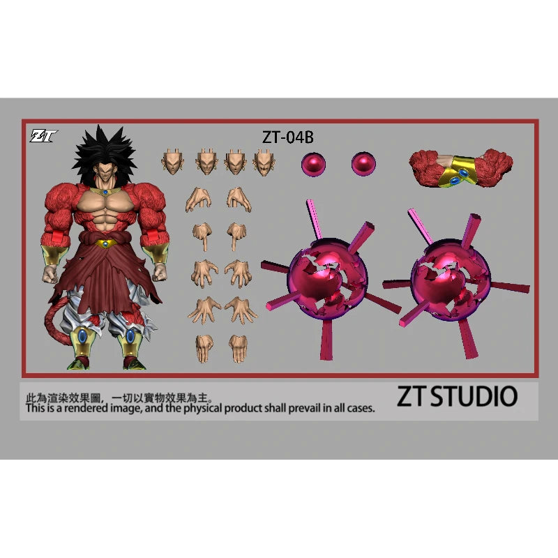 New Zt Studio Dragon Ball Z Broly Figure Super Saiyan 4 Ssj4 Broly Anime Action Figurine Model Collectible Collections Toys Gift