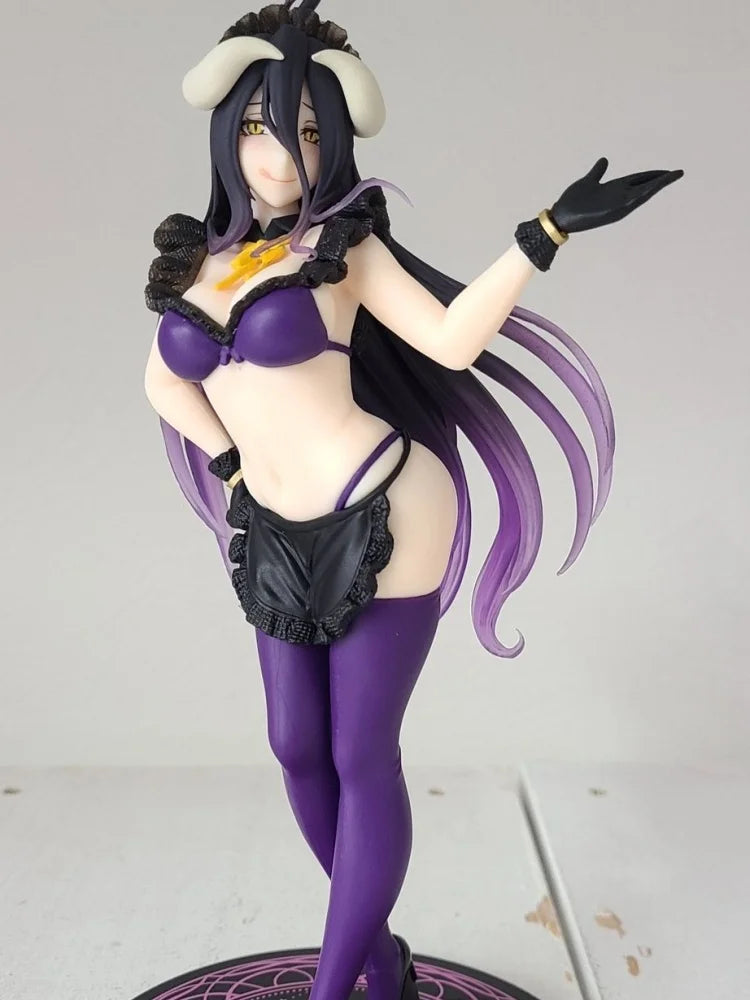 Original 18cm Overlord Purple, White And Black Maid Version Style Costume Anime Figure Model Modle Figuirne In Stock