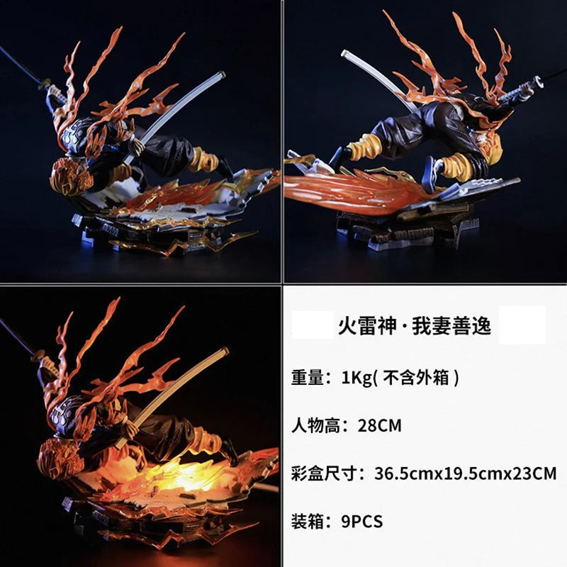 Demon Slayer Agatsuma Zenitsu Infinity Castle Luminous Action Figure Honoikazuchi Series Model Ornament Gk Youth Toy