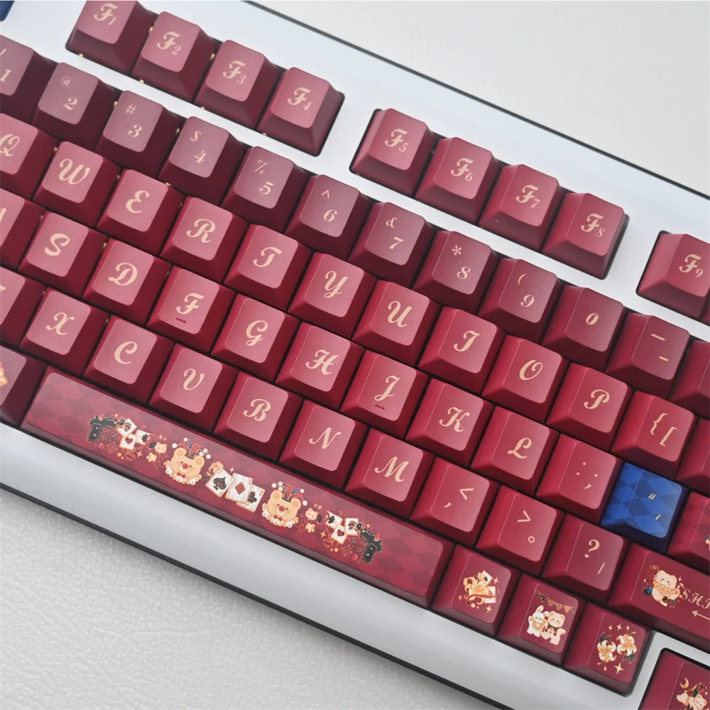 Midnight Fairy Tale PBT Keycap Cherry Profile 5 Side DYE SUB 140 Keys Red Theme For RK68 RK84 RK87 RK104 Mechanical Keyboard