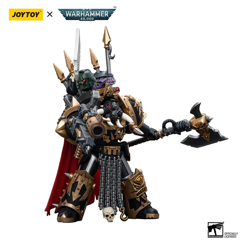 【In Stock】JOYTOY 1/18 Action Figure Warhammer 40K Chaos Black Legion Chaos Lord in Terminator Armour Collection Military