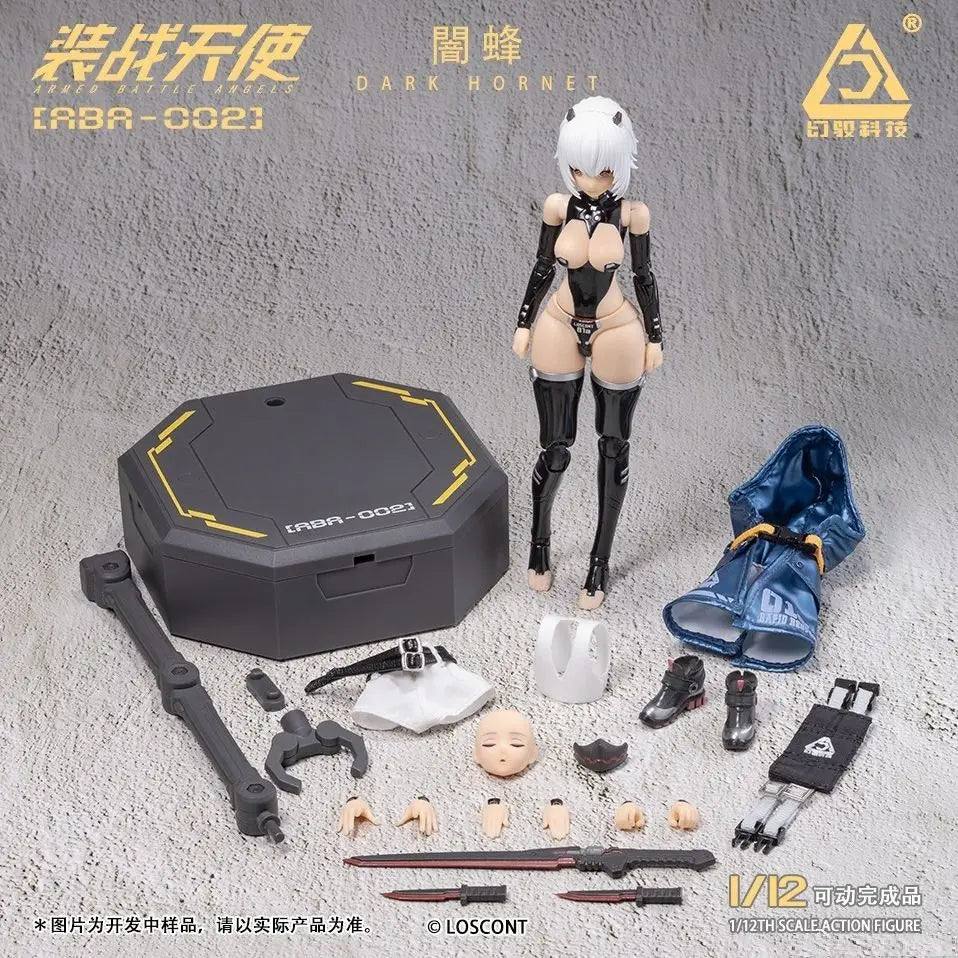 In stock Dark Hornet Armed Battle Angel 1/12 Scale Aba-002 Collectible Figure Mobile Suit Girl Soldier Anime Figure Model Toy