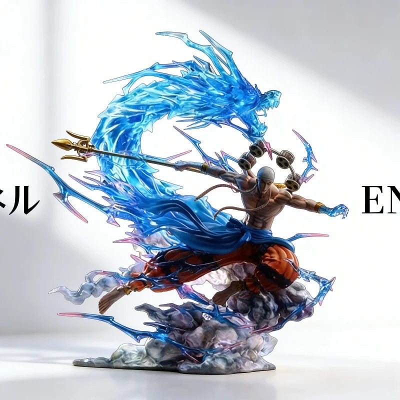 One Piece Glowing Thunder God Enel Figure Anime Collectible PVC Statue Decorative Figurine Model Gift For Anime Fans Home Decor