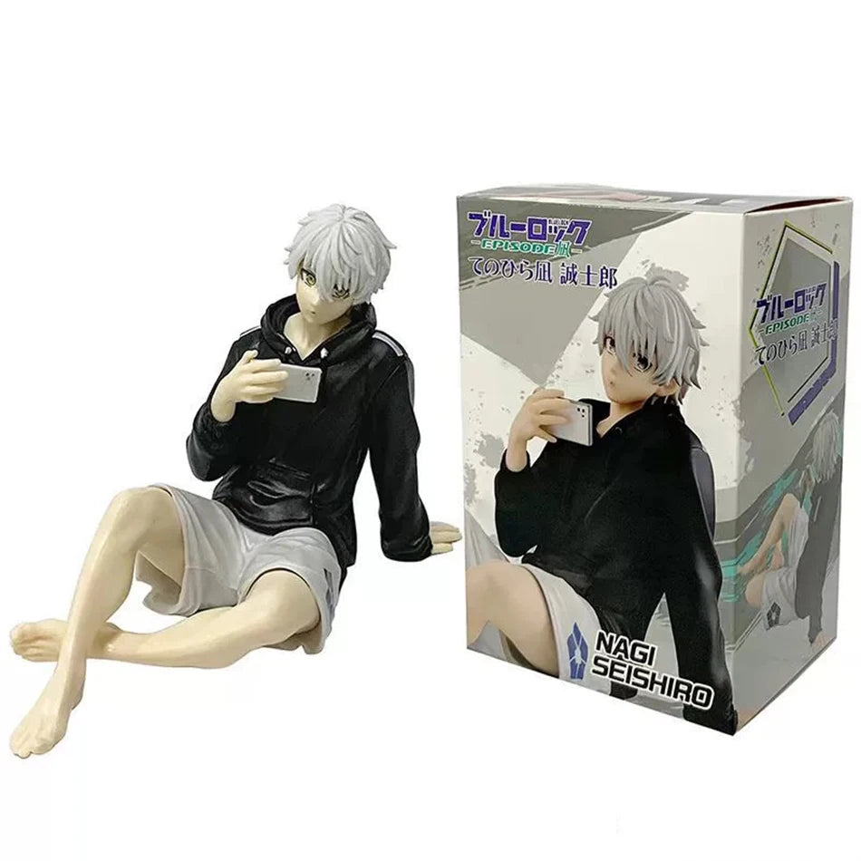 Blue Lock Anime Figure Nagi Seishiro Sitting PVC Collectible Model Action Figurine Kids Doll Toy Gift
