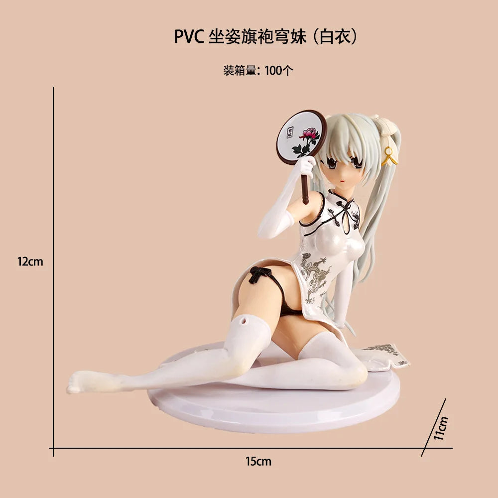 New 12cm Doll Model Yosuga No Sora Anime Figures Kasugano Sora Cheongsam Beautiful Girl Pvc Figurines Car Decoration Toys Gifts