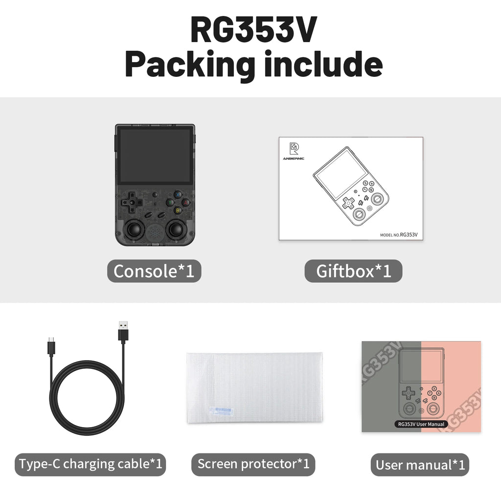 ANBERNIC RG353V RG353VS Handheld Gam Console 3.5'' IPS Screen HDMI Output Android Linux OS Built-in Retro Emulator Player Gifts