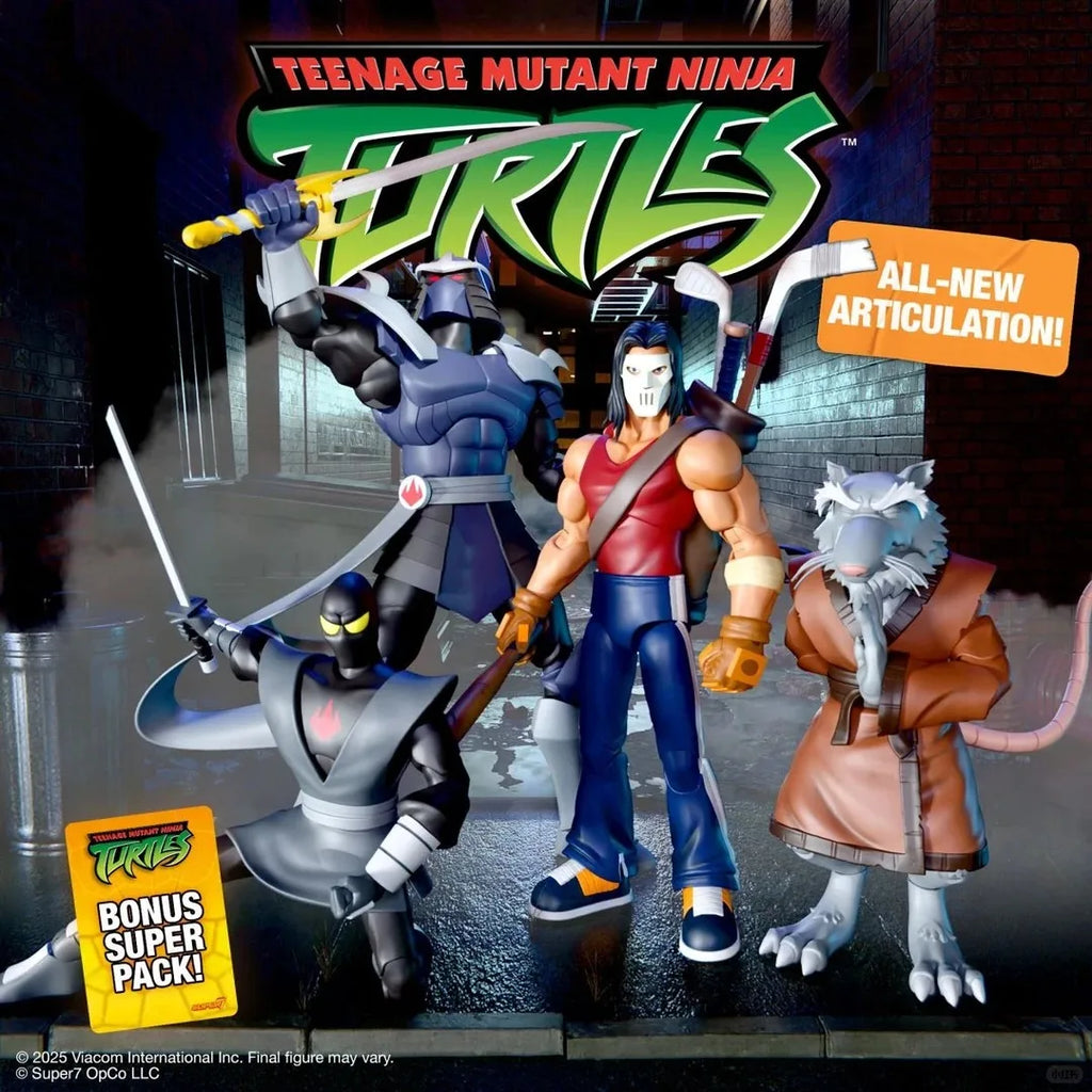 Super7 Teenage Mutant Ninja Turtles TMNT Wave 13 Action Figures Casey Jones Shredder Splinter Articulated Collectible Display