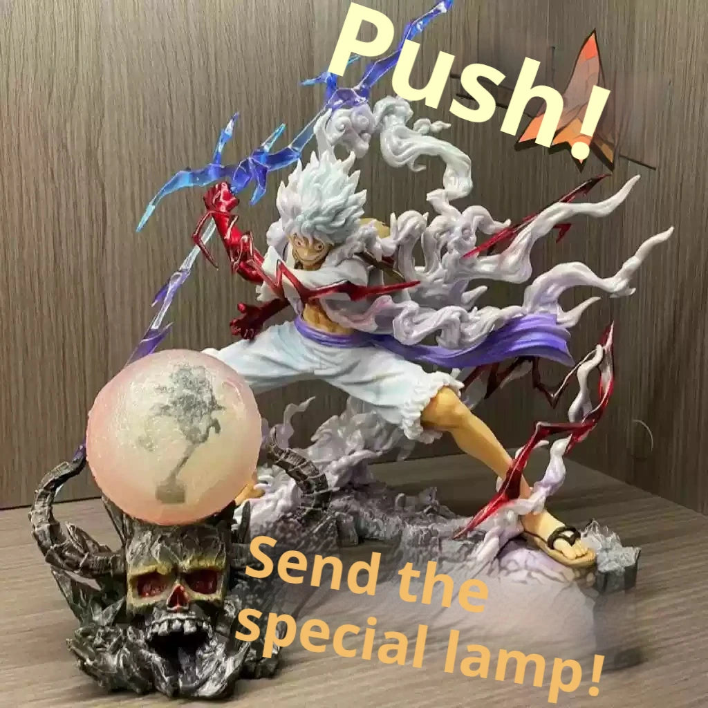 Figure Sun God Gear 5 Nika Luffy Action Figure Gk Thunderbolt Monkey D Luffy Model Pvc Collectible Toy Collection Ornament Mode