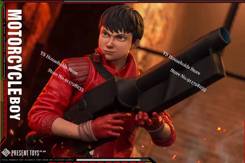 PT-sp64 1/6 Motorcycle Boy Action Figure Red Leather Jacket Pants Design 12inch Full Set PRESENT TOYS Man Soldier Model Gift