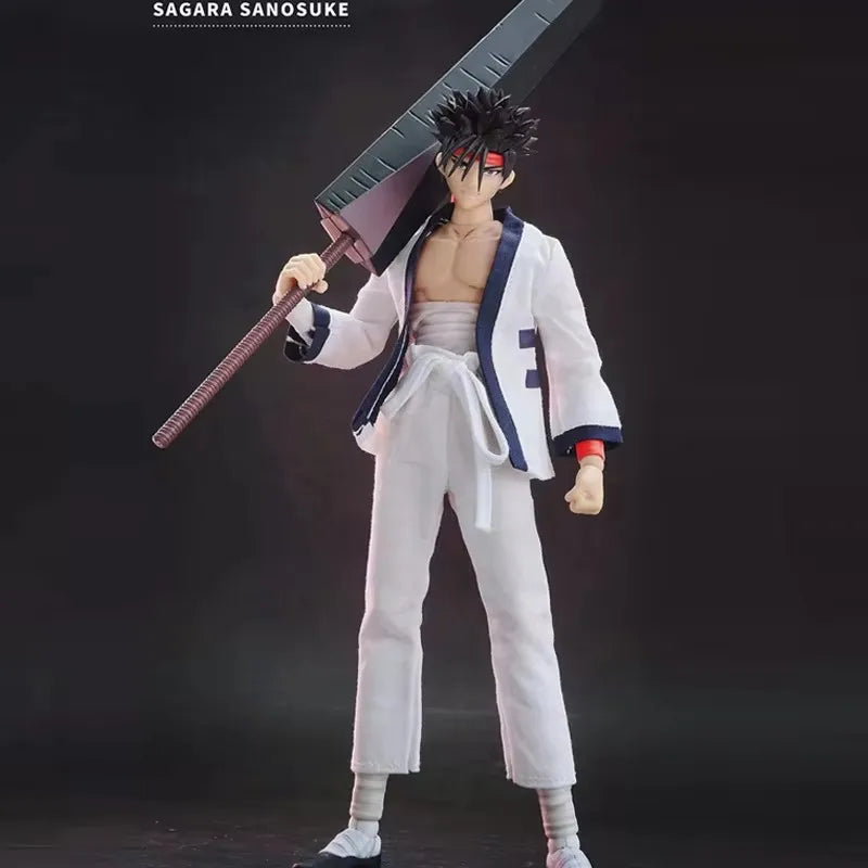 Dasin/Great Toys/GT Rurouni Kenshin Himura Sagara Sanosuke Shishio Makoto SHF 1/12 16cm/6 inch PVC Action Figure Model In Stock