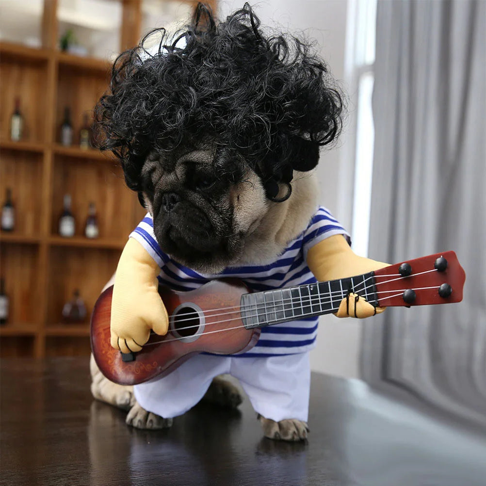 Guitar Playing Costume Pet Clothes Puppy Dress Christmas Gift Dog Wear Home Garden Supplies Dog Apparel Jacket