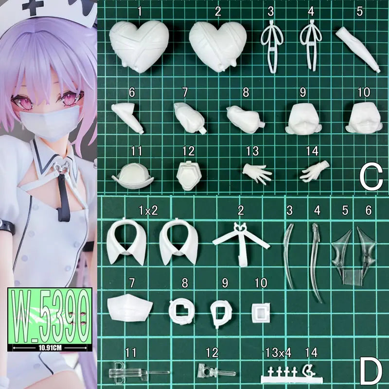 1/6 EVE SWEET TOXIC_Ver. Nurse Original Character Unpainted Unassambled Resin White Model Kit PVC Recast Figure W_5390