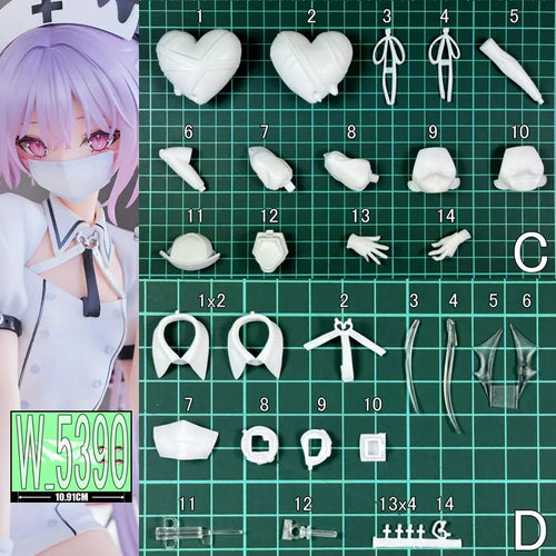 1/6 EVE SWEET TOXIC_Ver. Nurse Original Character Unpainted Unassambled Resin White Model Kit PVC Recast Figure W_5390