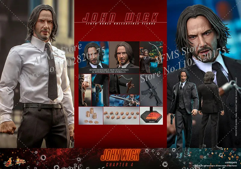 HT HOTTOYS MMS729 1/6 Scale Collectibles Figure Keanu Reeves John Wick 4 Dolls 12Inch Men Action Figure Soldier Model Toys