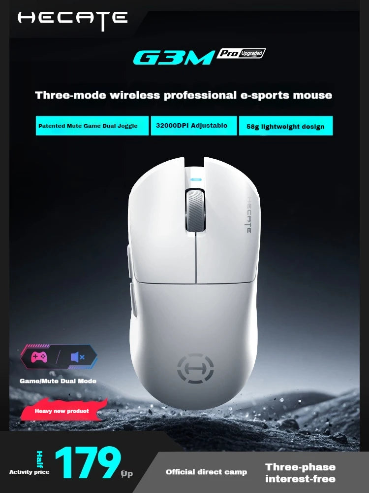 Edifier Hecate G3M pro Подобрена безжична геймърска мишка с три режима, лека и ергономична конструкция, Paw3395 за електронни спортове, аксесоари за компютър