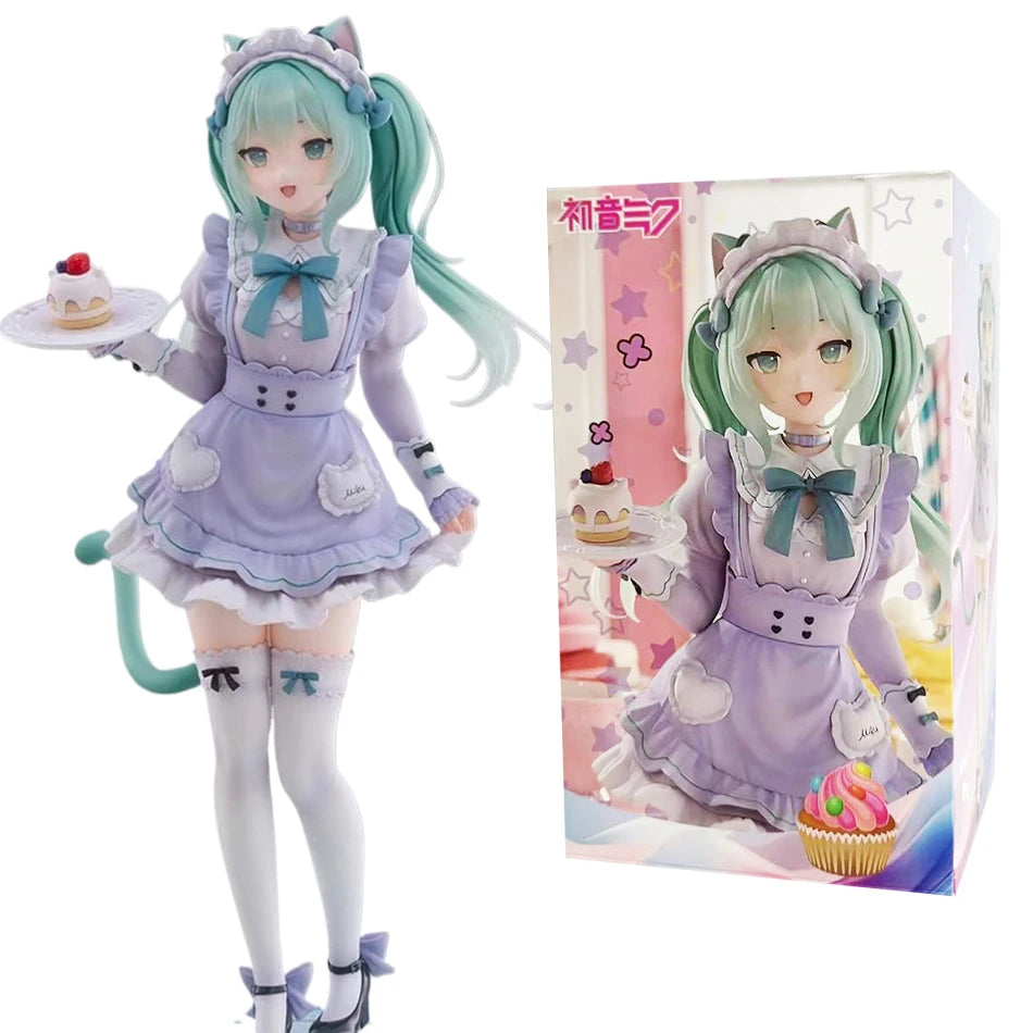 Genuine Vocaloid Hatsune Miku Cute Action Figure Model Garage Kit Anime Peripheral Desktop Ornament Birthday Gift