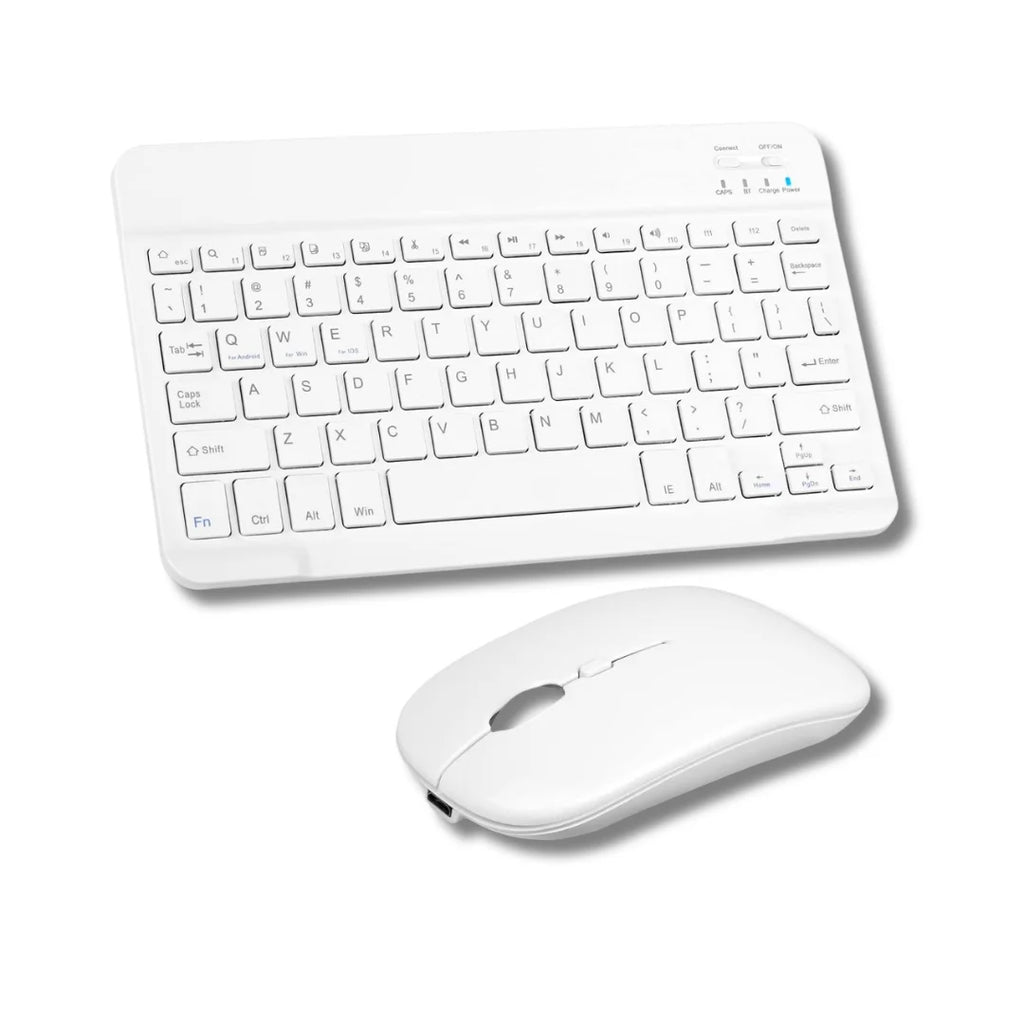 Mini Wireless Keyboard & Mouse Combo, Bluetooth for iPad/Android Tablets/Samsung/Xiaomi, Ultra-Slim Portable, Rechargeable