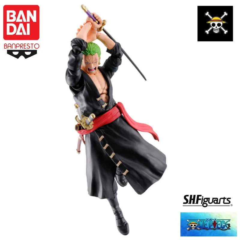 HOT Bandai Original In Stock One Piece Anime Shfiguarts Onigashima Raid Roronoa Zoro Model Action Figure Brand New Boxed Garage
